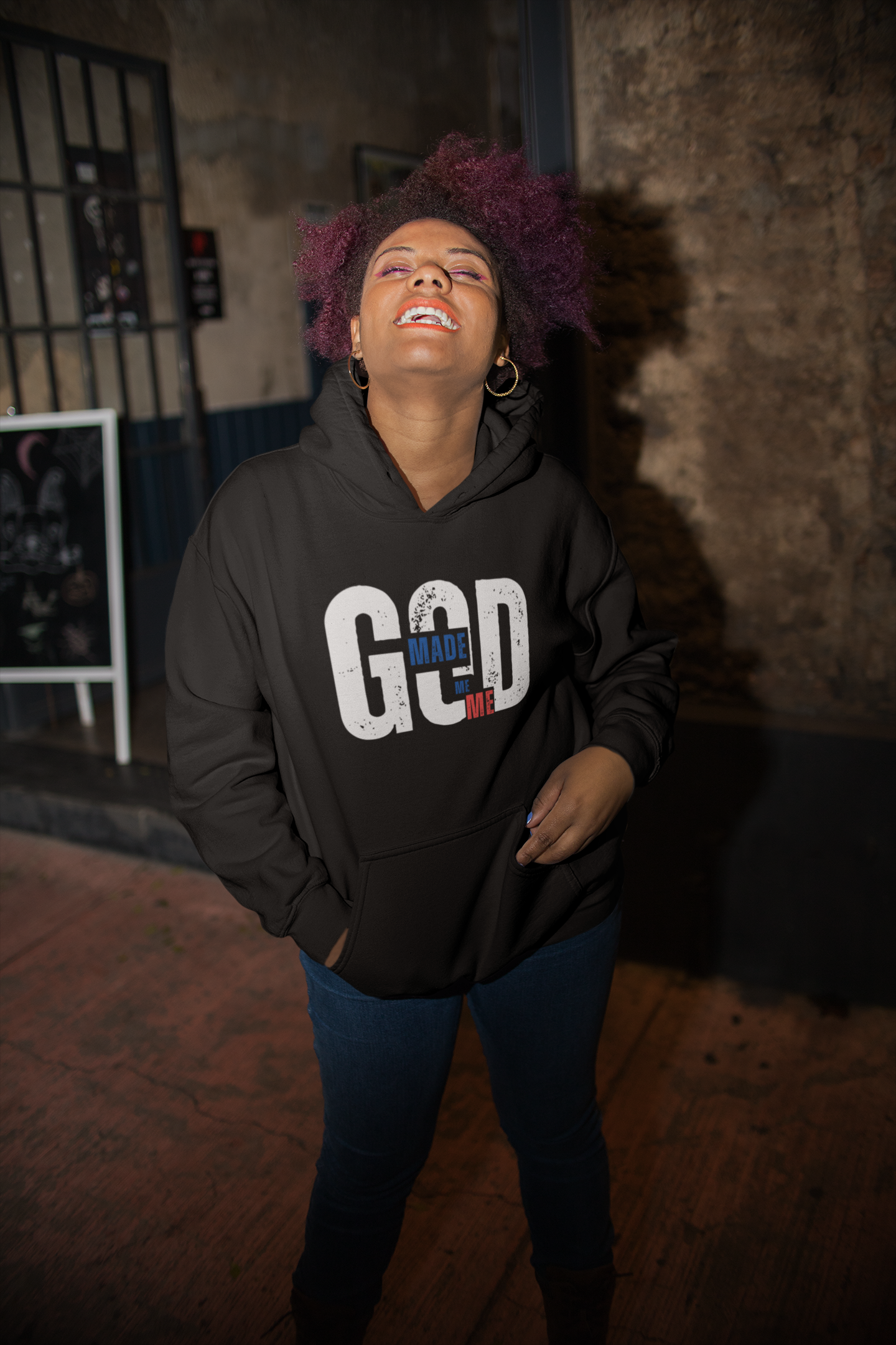 God Made Me Me Unisex Garment-Dyed Hoodie